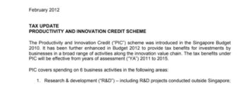 Productivity and Innovation Credit Scheme